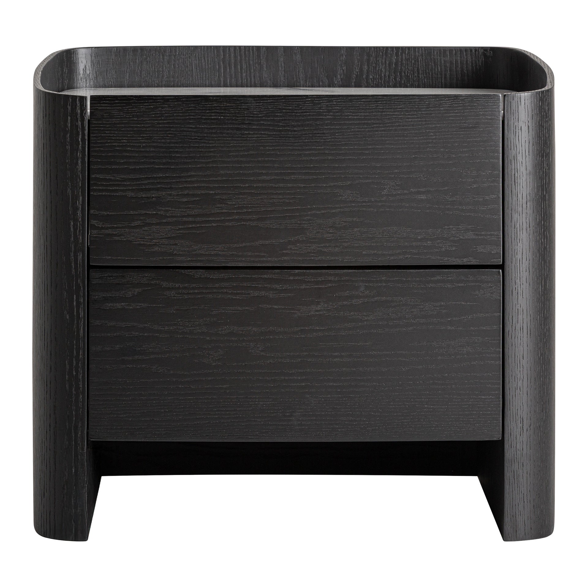 Natt Bedside Table in Black Oak & Sintered Stone