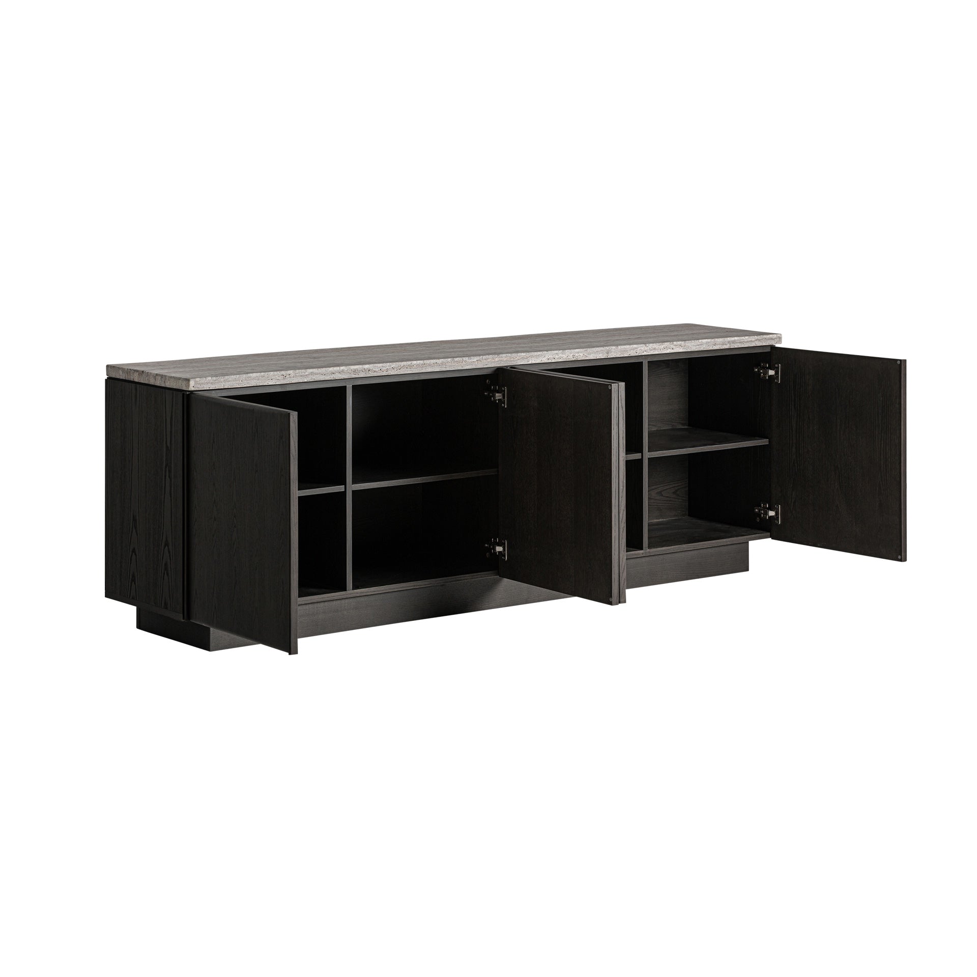 RIGNAC TRAVERTINE & ASH WOOD SIDEBOARD – GREY & BROWN