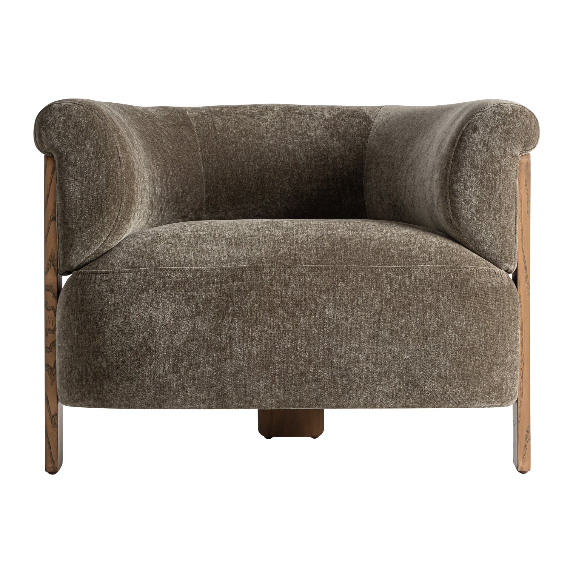 Lund Chenille Armchair in Forest Green & Pine