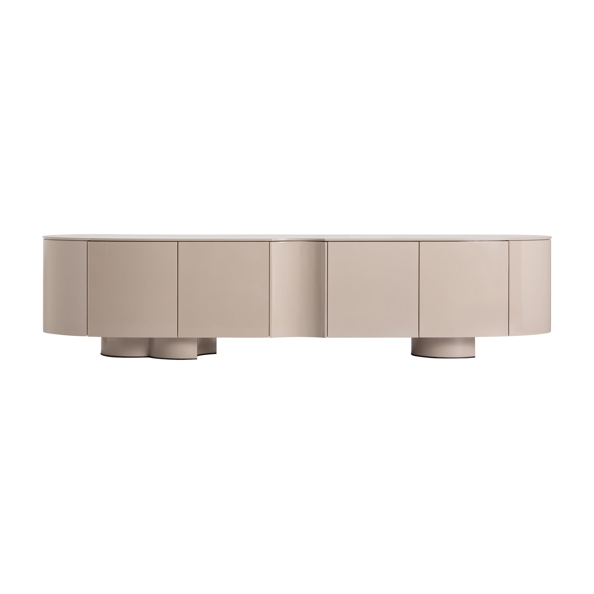 ILONA Contemporary Cream & Iron Modular TV Stand