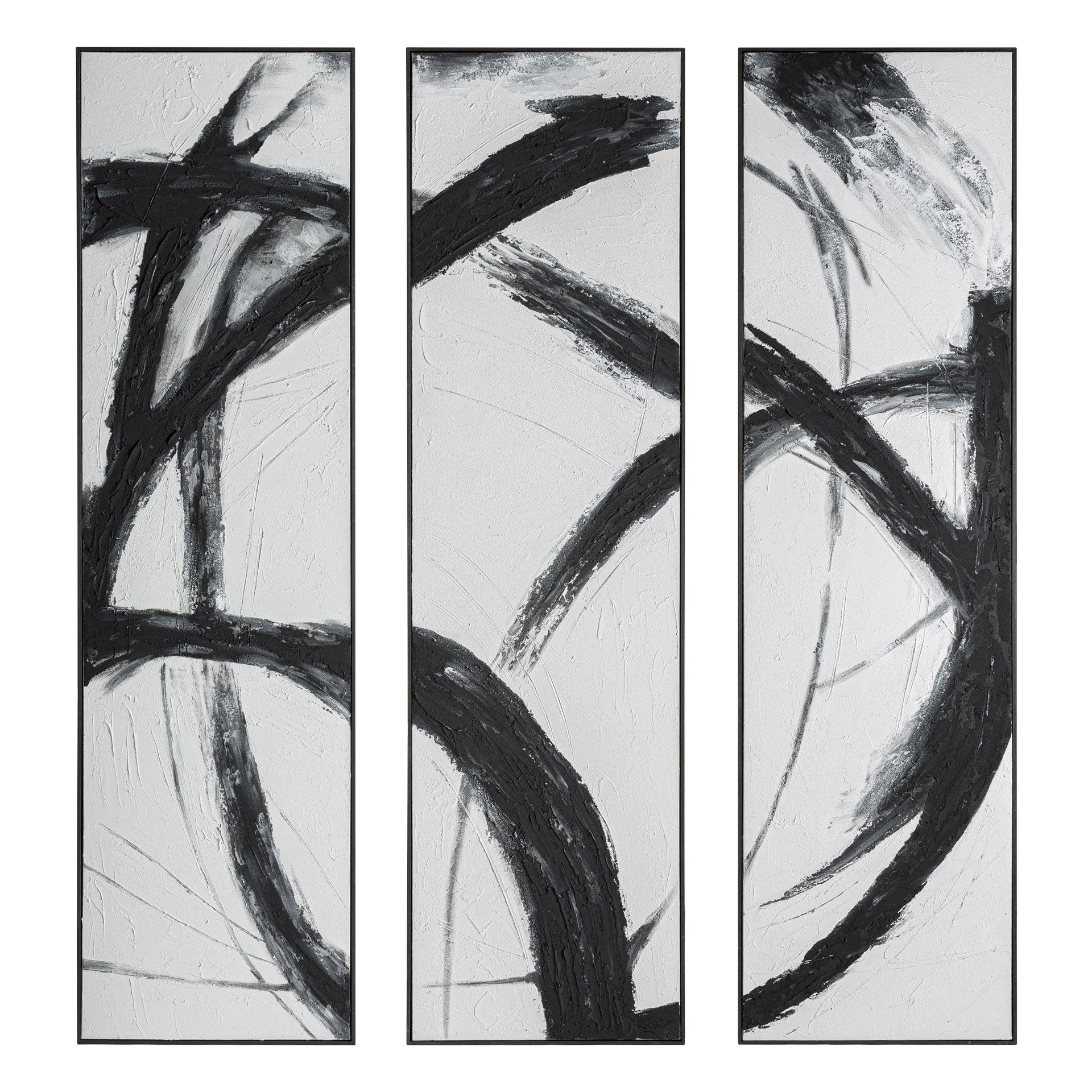 ORION CANVAS WALL ART SET IN BLACK | SET OF 3