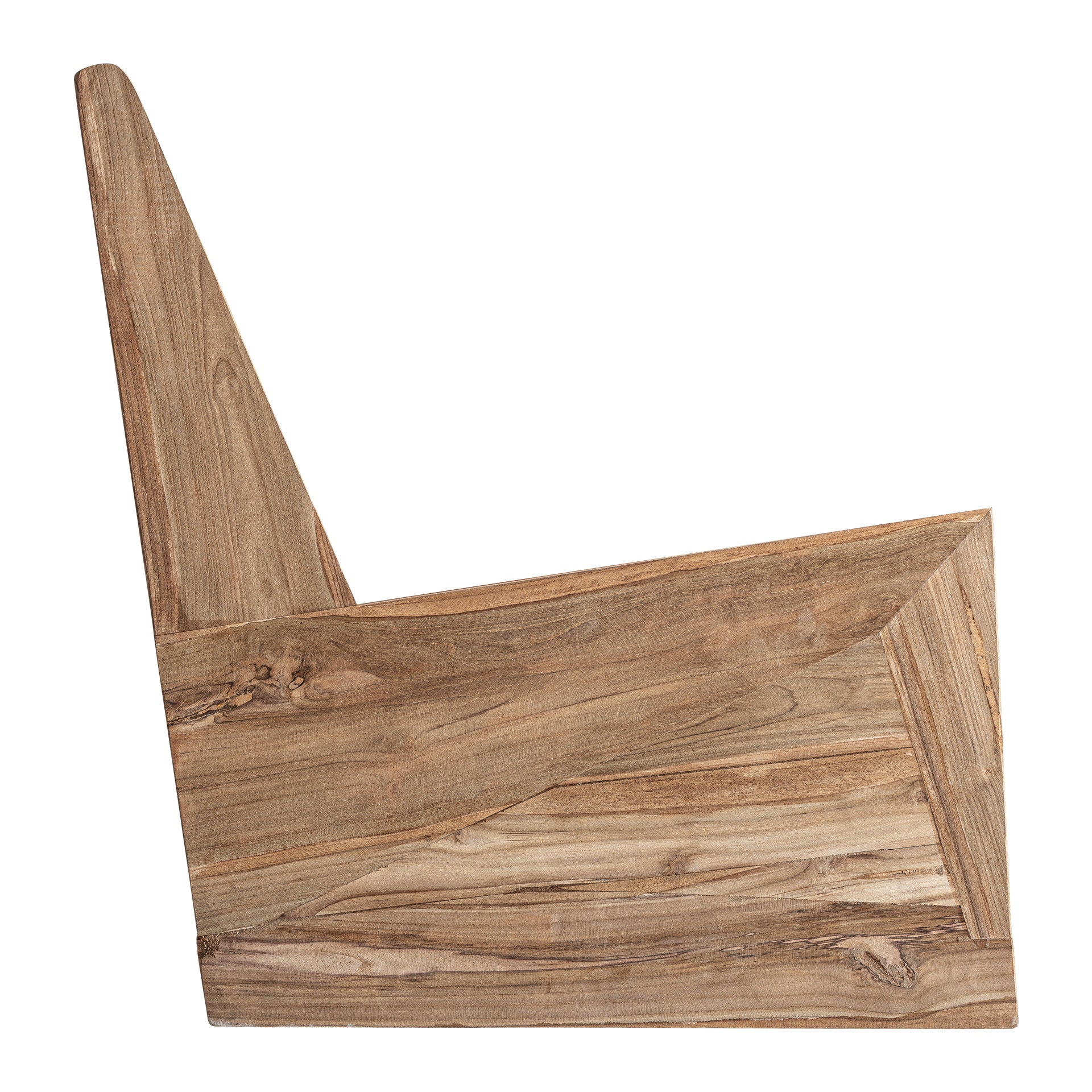 Brown Teak Wood Armchair