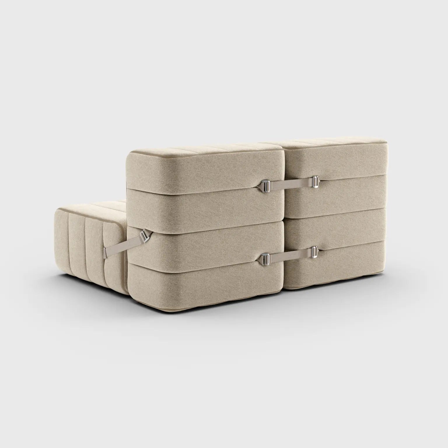 Modular 2-seater Sofa in Jet Fabric – 4 Sofa Modules