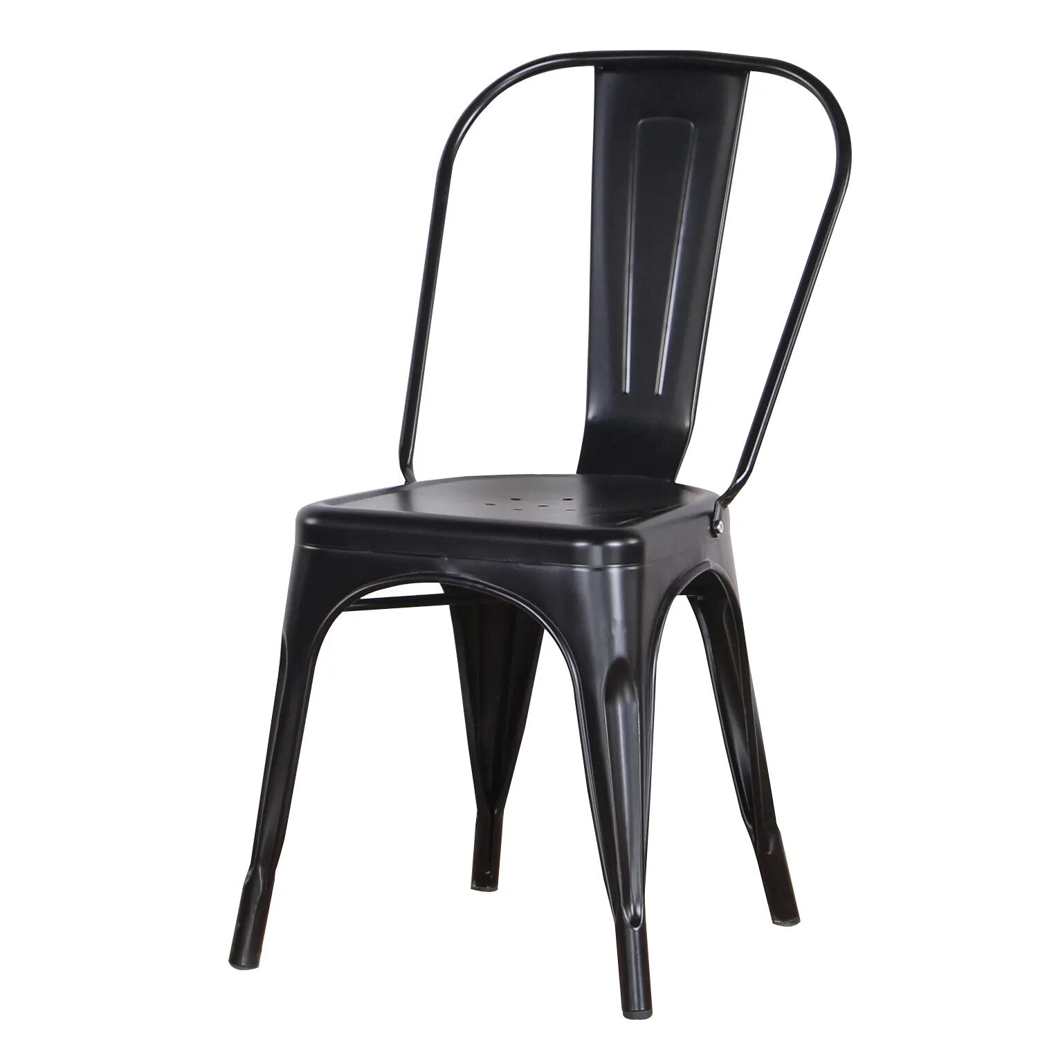 SkandiShop Set of 4 Metal Dining Chairs Industrial Style Chairs