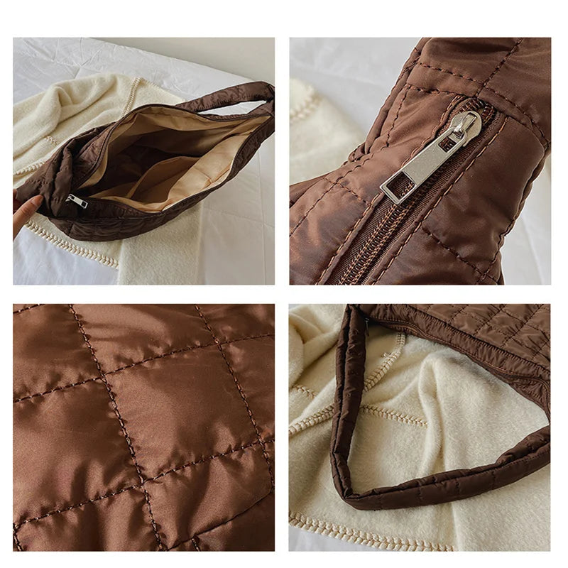 Designer Feather Down Winter Tote Bag