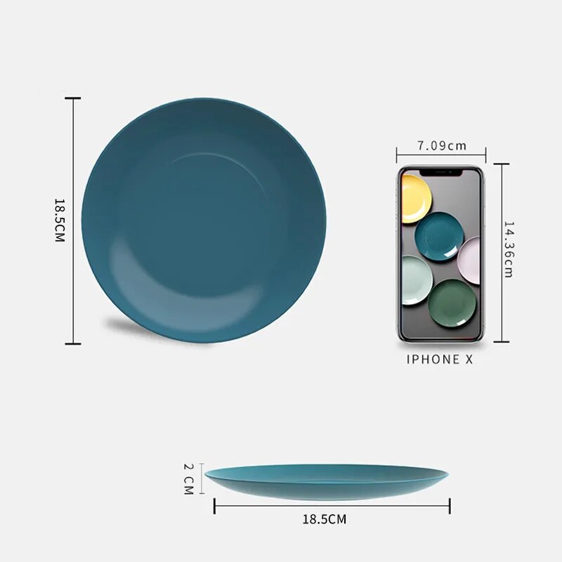 SkandiShop Creative Imitation Porcelain Round Plate