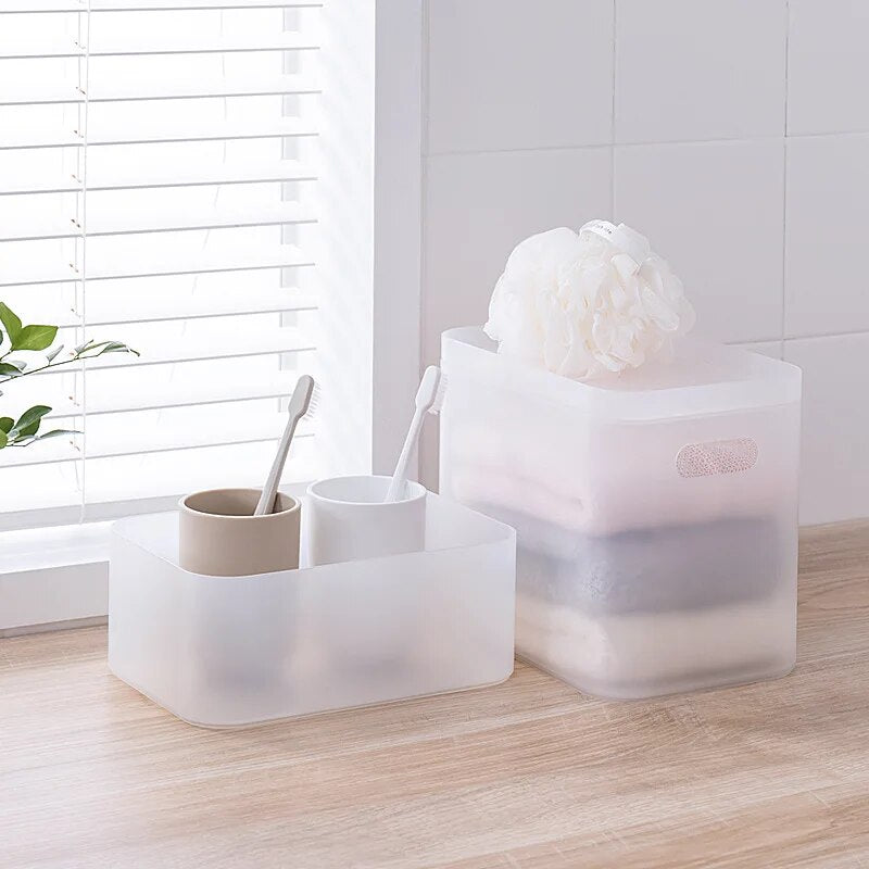 SkandiShop Japan Desk Storage Organizer Box Frosted