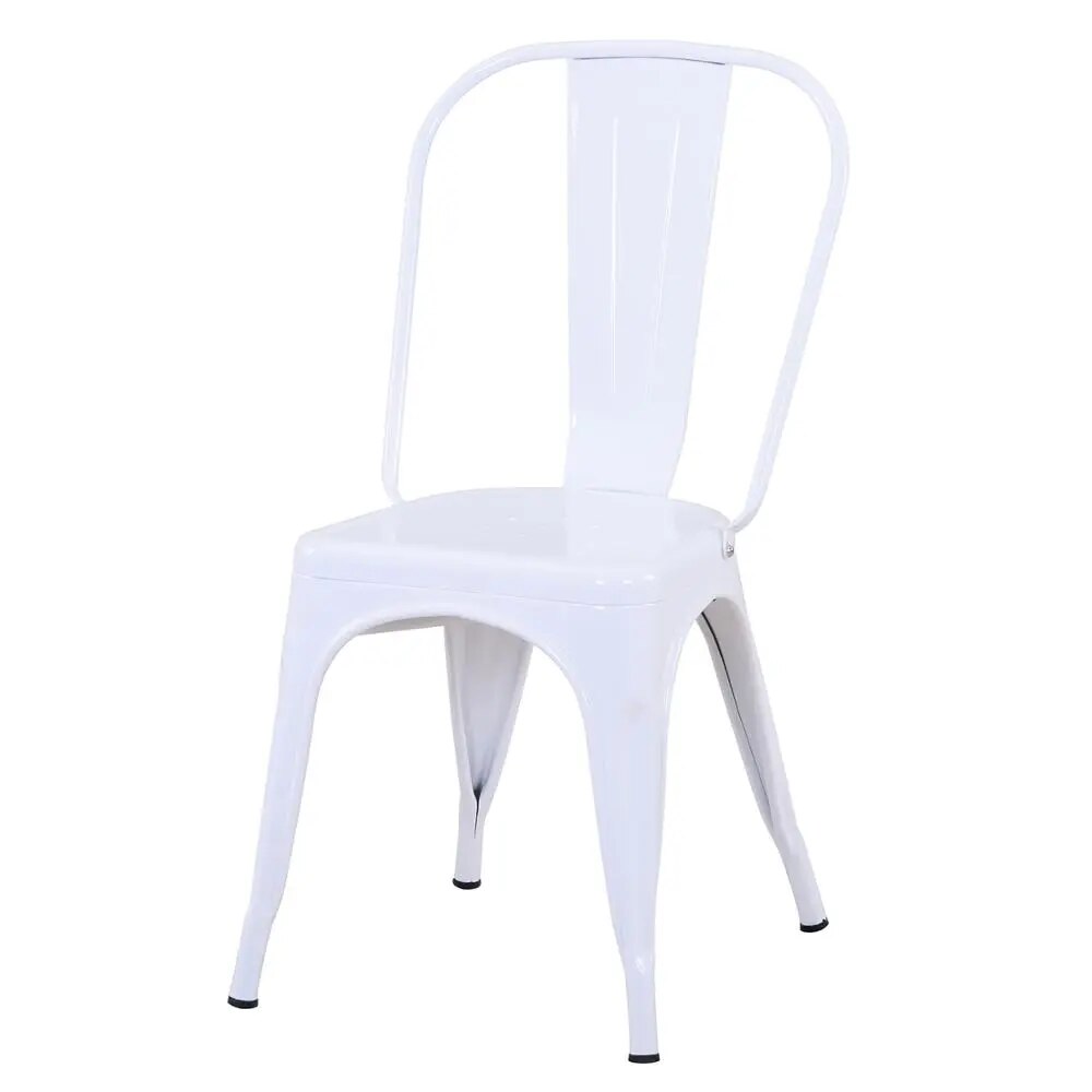 SkandiShop Set of 4 Metal Dining Chairs Industrial Style Chairs