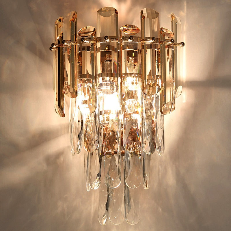 SkandiShop Modern Minimalist Light Luxury Crystal Glass Rod Wall Lamp