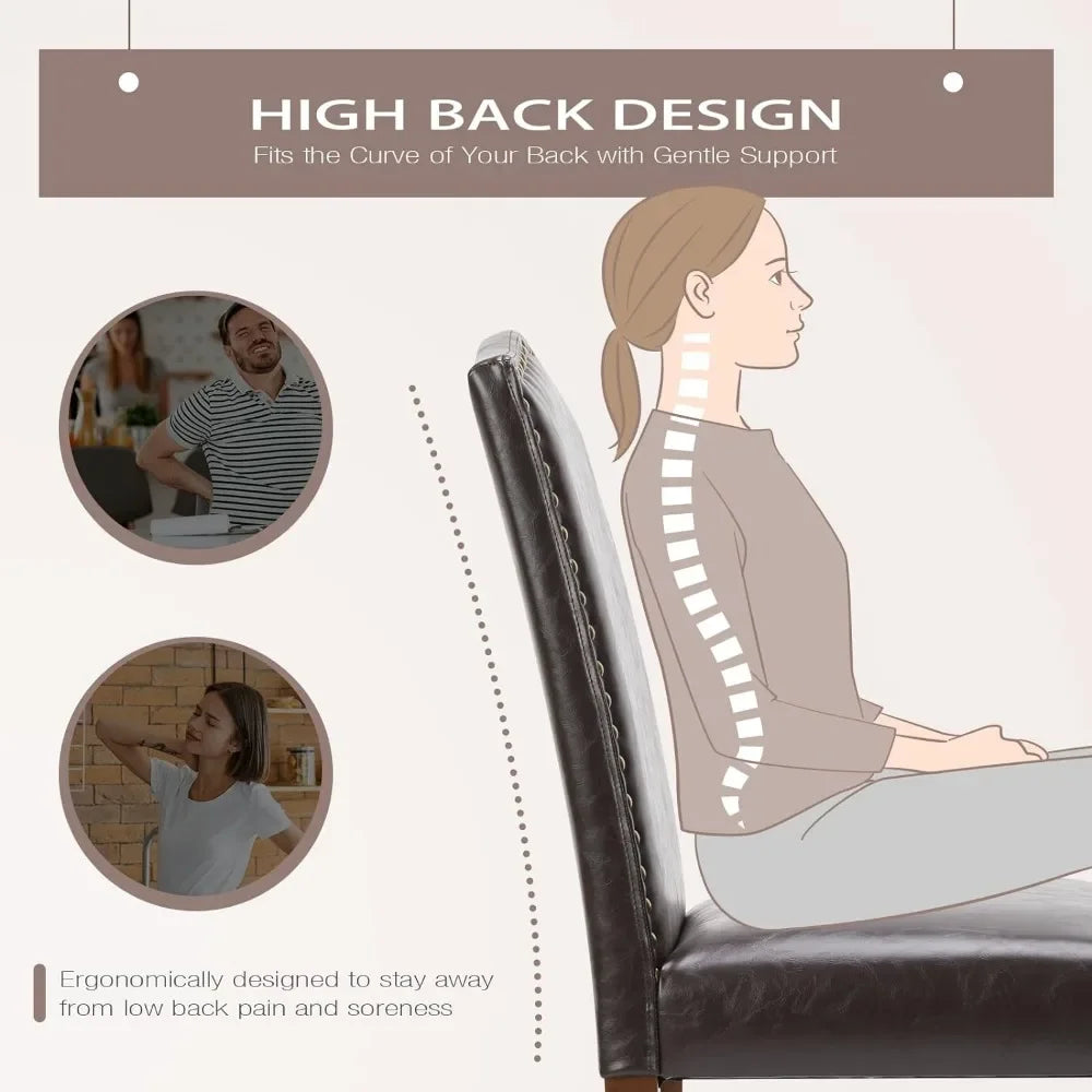 Upholstered Dining Chairs Set of 6, Modern Upholstered Leather Dining Room Chair