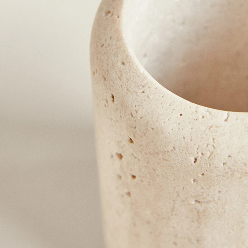 SkandiShiop 7.5 Dx 12CM H Natural Beige Marble Stone Toothbrush Holder