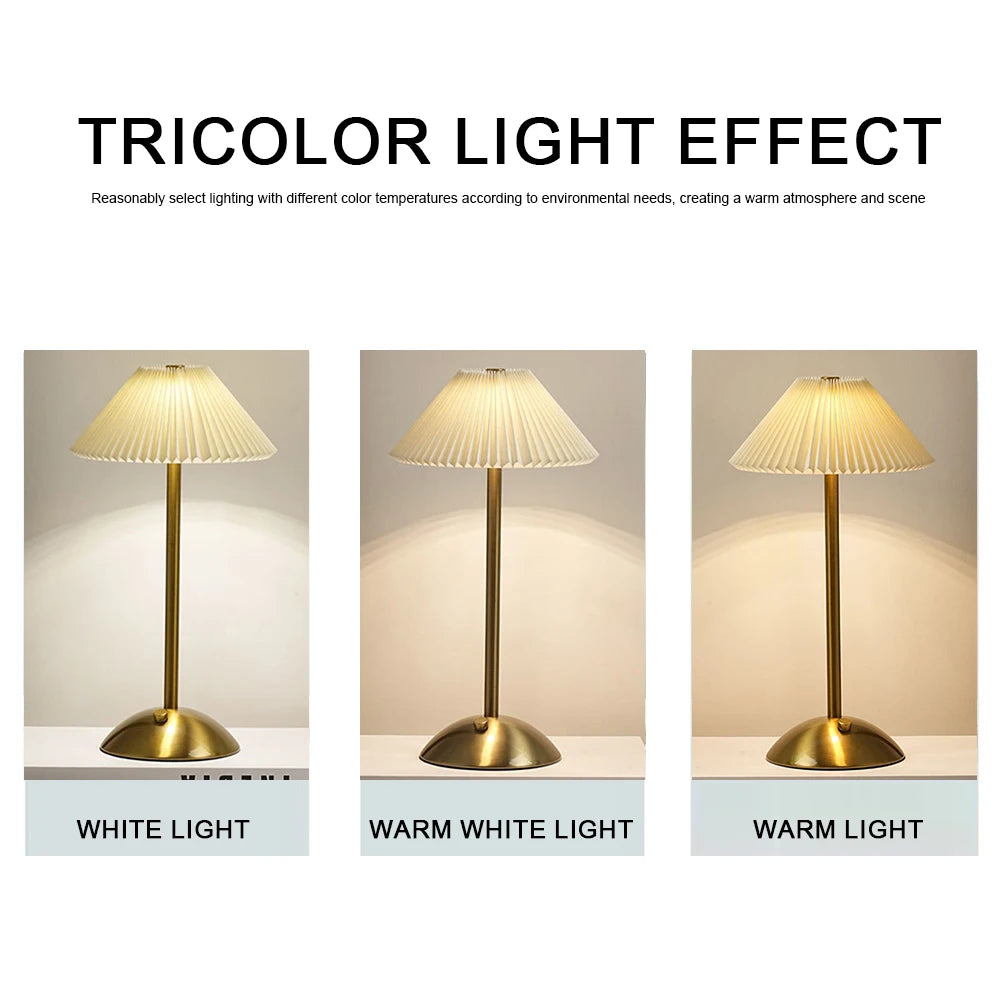 Nordic Pleat USB Bedside Lamp