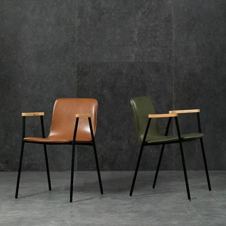 Premium Scandinavian Leather Dining Chairs - Modern Nordic Design