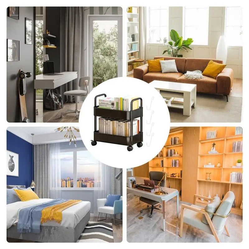 SkandiShop Trumph 2 Tier Rolling Utility Cart