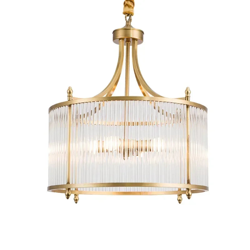 Modern Luxury Glass Chandelier Golden Copper