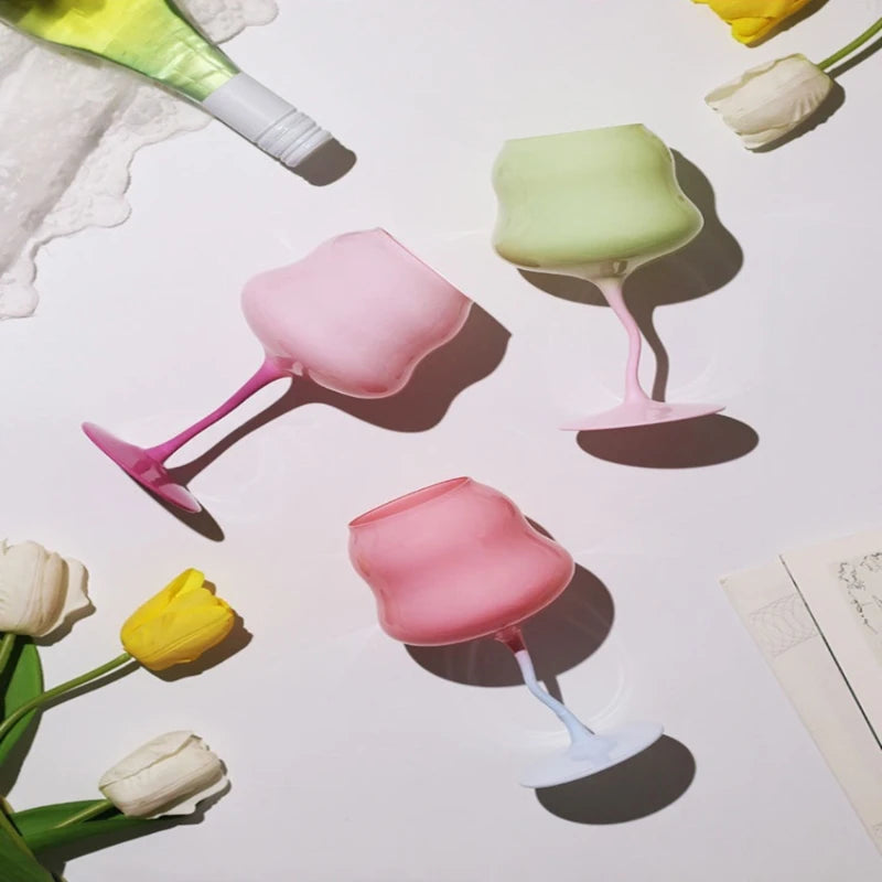 Vintage Macaron Delight Wine Glass Set