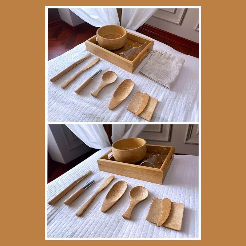 SkandiShop Japanese-style SPA Wooden Bamboo Skin Care Set