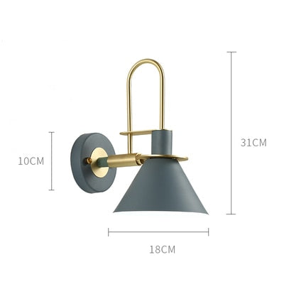 SkandiShop Modern Wall Lamp Industrial Iron Wall Lamps For Living Room Bedroom Nordic Bedside Wall Light E27
