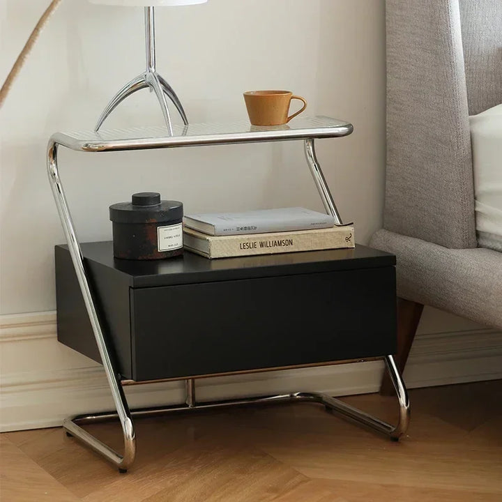 LuxGlass Mid Century Bedside Table