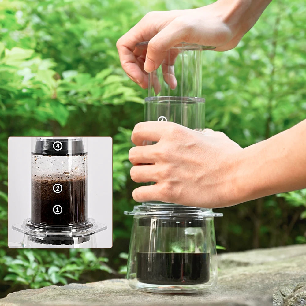 SkandiShop Transparent Portable French Press Coffee Maker