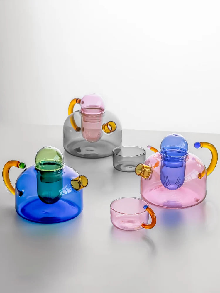 EmberGlow Glass Mug Teapot Set