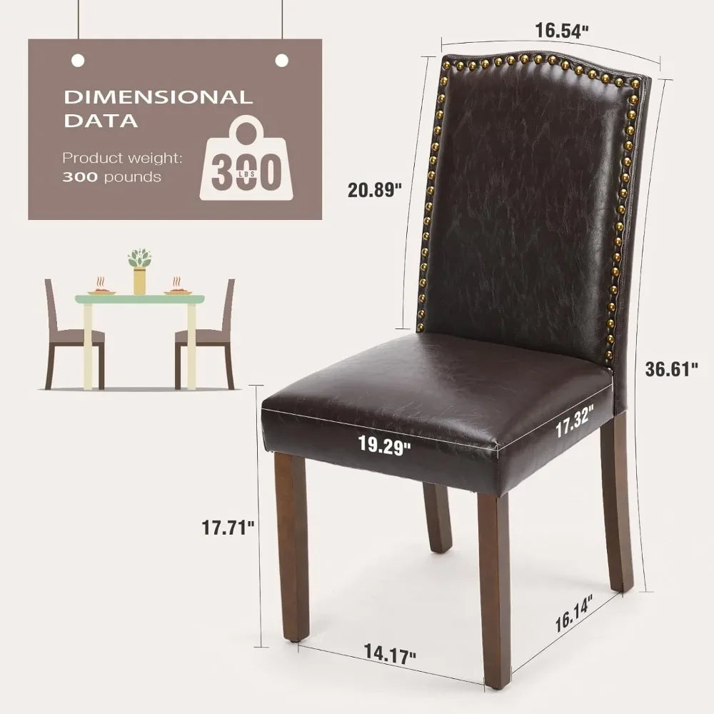 Upholstered Dining Chairs Set of 6, Modern Upholstered Leather Dining Room Chair