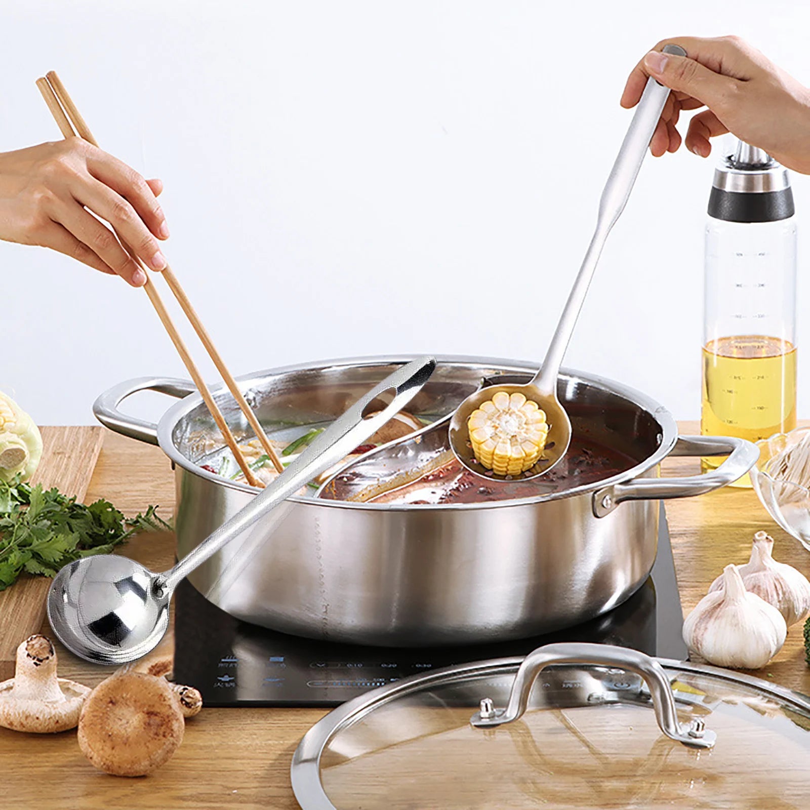 DualFlavors 304 Stainless Steel Shabu Shabu Hot Pot