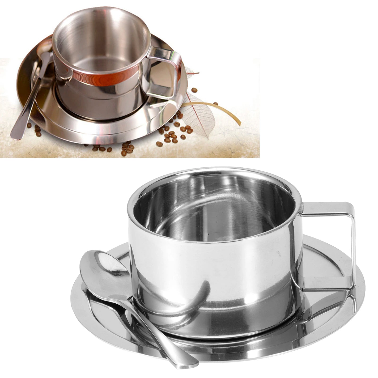 3Pcs/Set 304 Stainless Steel Coffee Cup