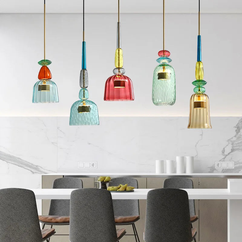Colorful Glass LED Pendant Lights