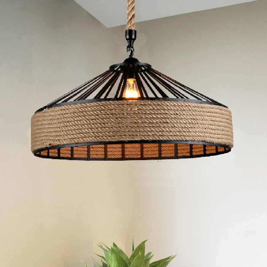 Vintage Rope Pendant Chandelier
