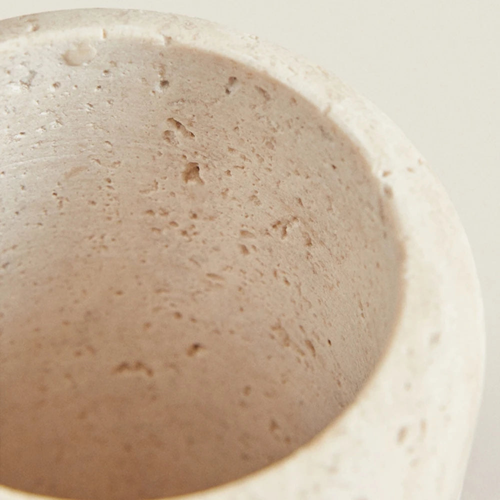 SkandiShiop 7.5 Dx 12CM H Natural Beige Marble Stone Toothbrush Holder