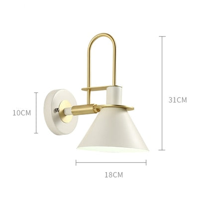 SkandiShop Modern Wall Lamp Industrial Iron Wall Lamps For Living Room Bedroom Nordic Bedside Wall Light E27