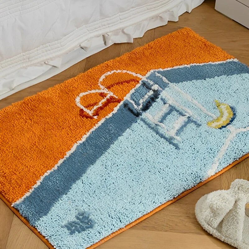 SkandiShop Swimming Pool Pattern Bathroom Rug