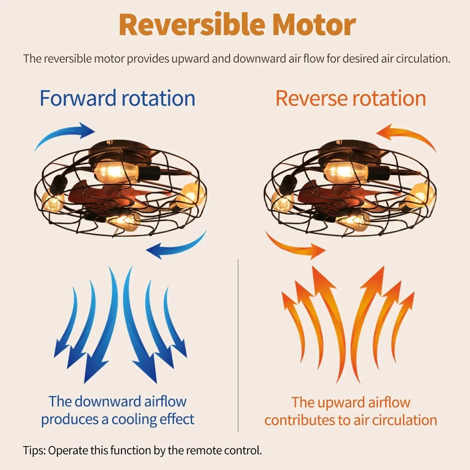 Creative Caged Ceiling Fan with Light