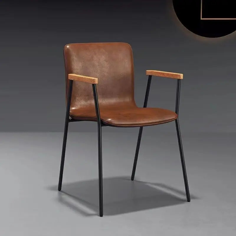 Premium Scandinavian Leather Dining Chairs - Modern Nordic Design