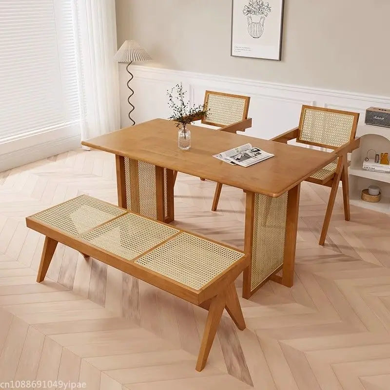 ZenWood Rattan Bench