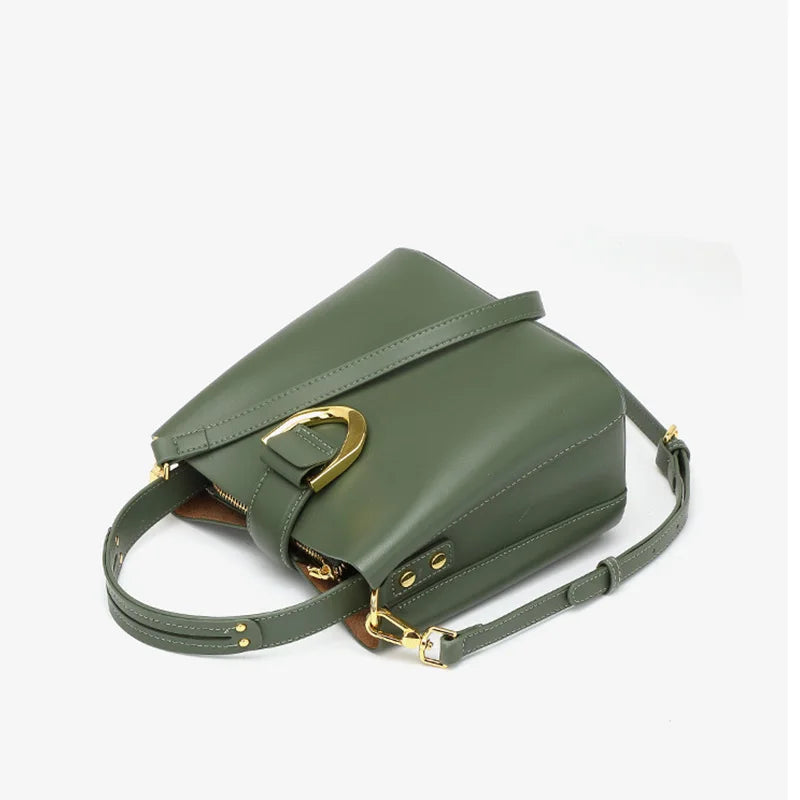 Luxe Cowskin Leather Bucket Tote