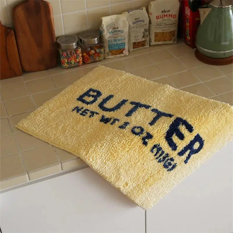 🧈 "Butter Toast Bliss" Tufted Plush Floor Mat