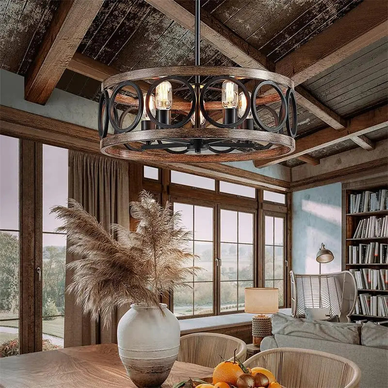 Ironwood Rustic Circular Chandelier