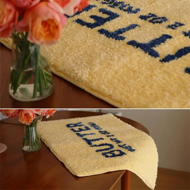 🧈 "Butter Toast Bliss" Tufted Plush Floor Mat