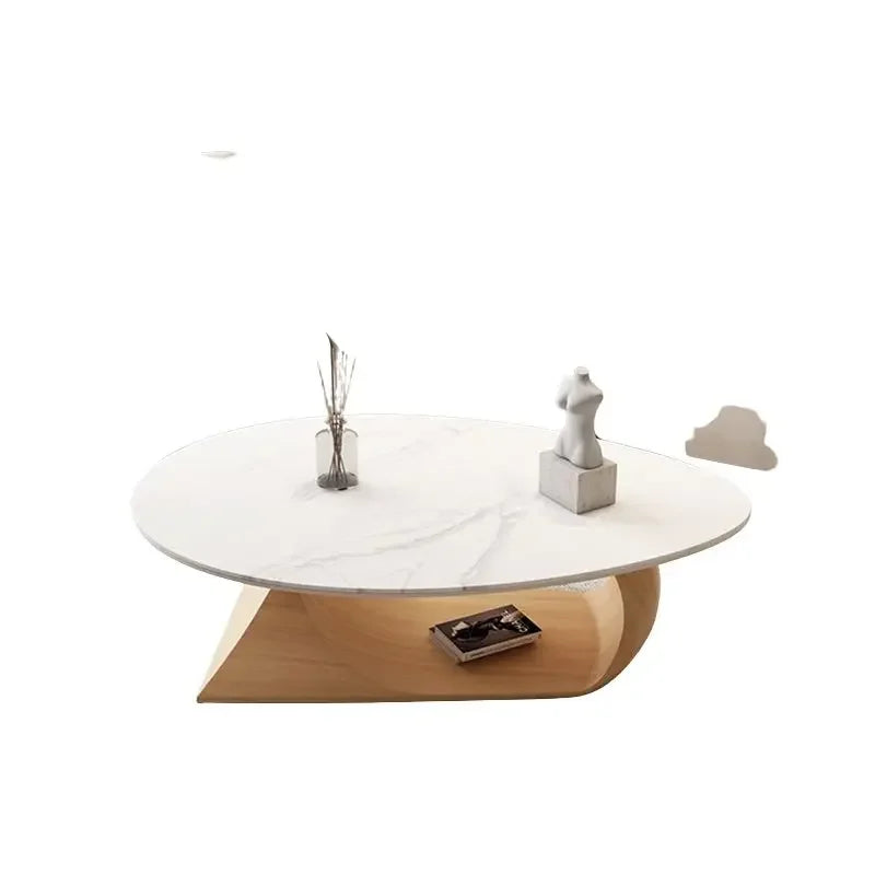 OpulentAura White Wood Coffee Table