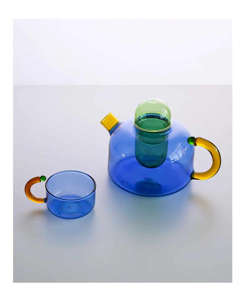 EmberGlow Glass Mug Teapot Set