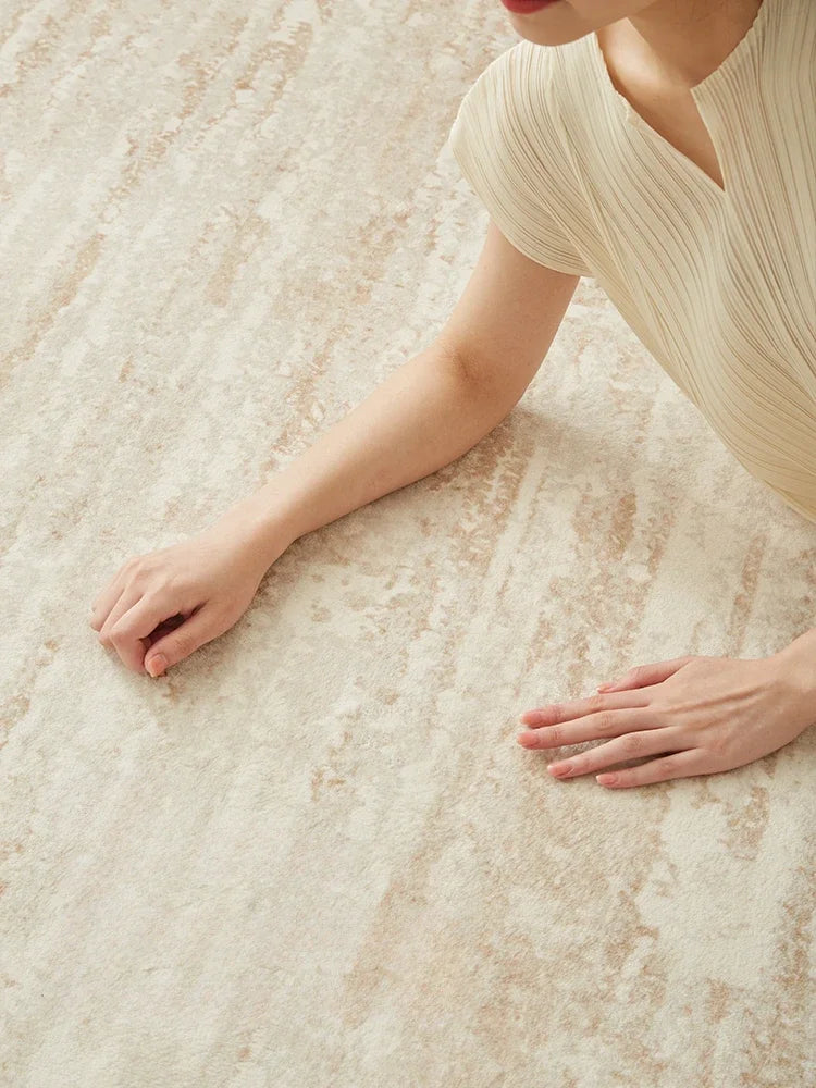 GoldenAura Abstract Striped Rug