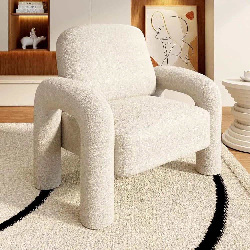 SkandiShop CozyTeddy Modern Accent Armchair