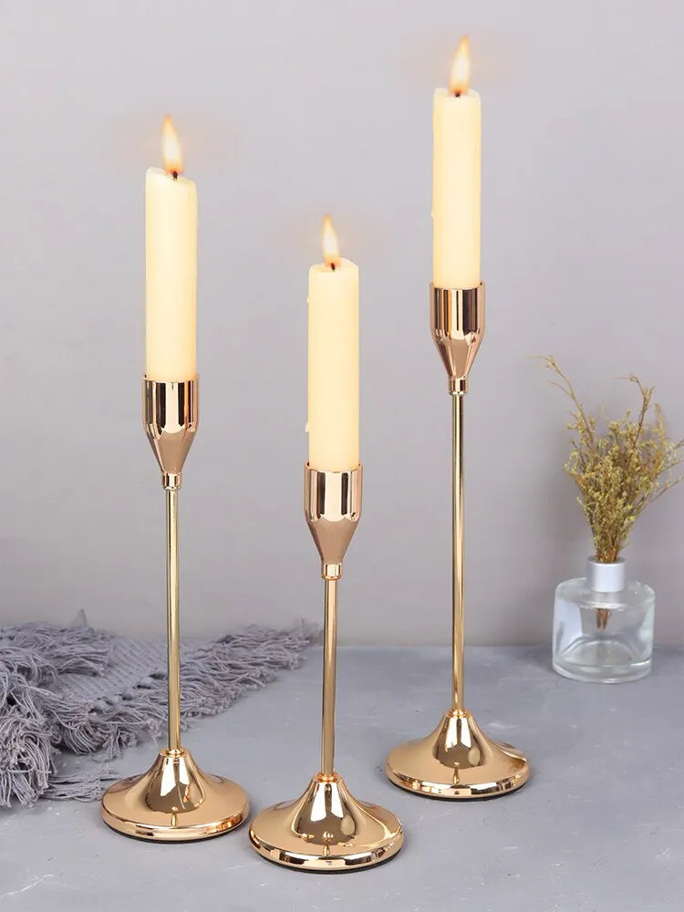 SkandiShop Set European Style Metal Candle Holders
