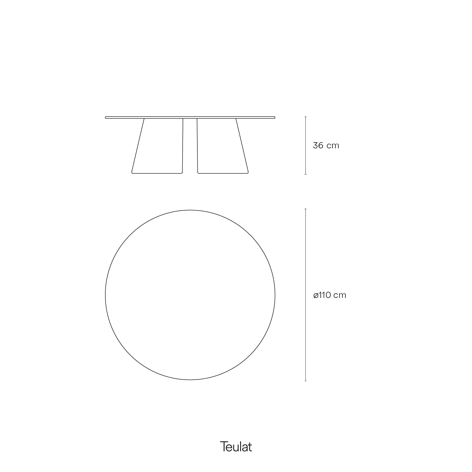Round Coffee Table Cep 110Cm Black