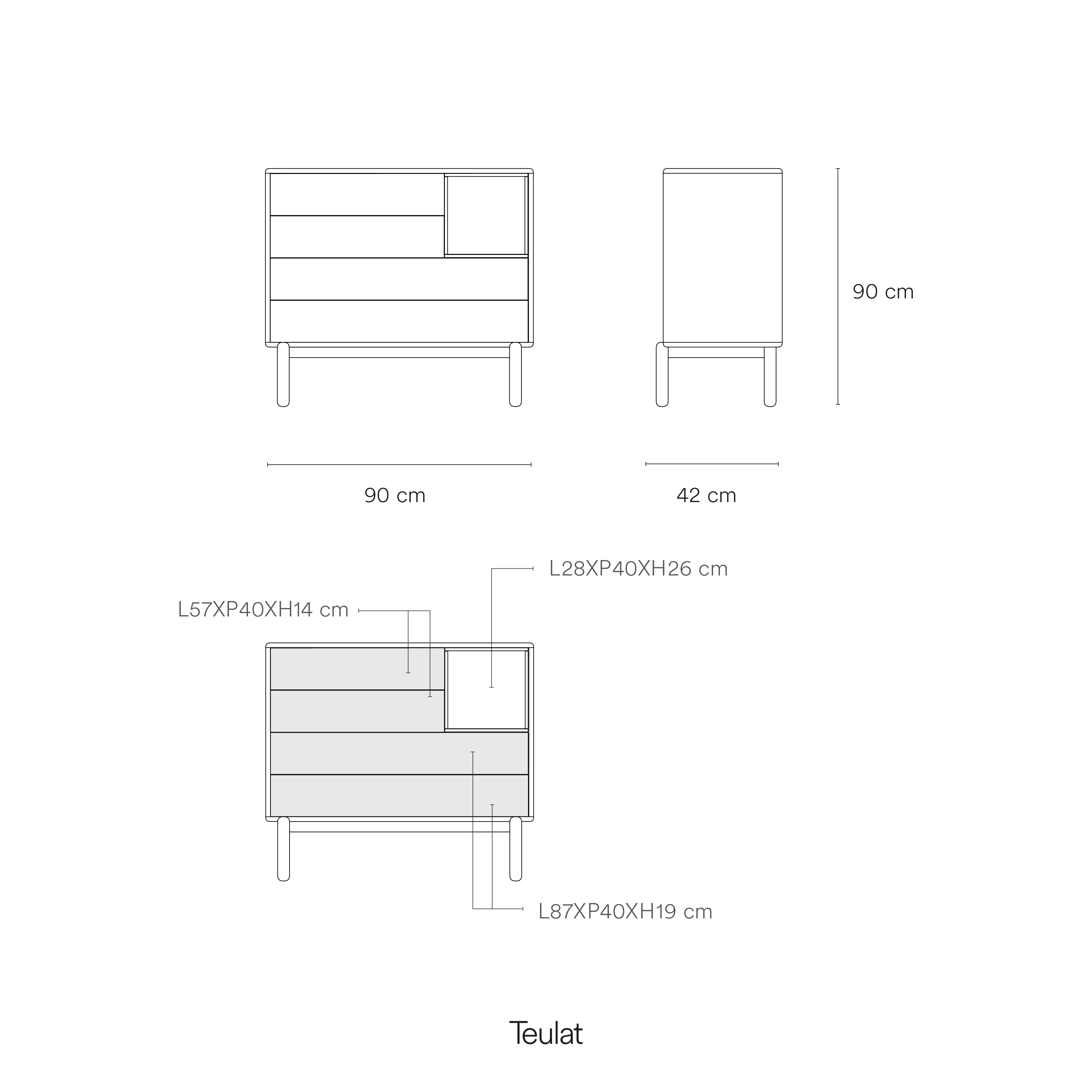Chest Corvo 4Dr1H Anthracite Gray