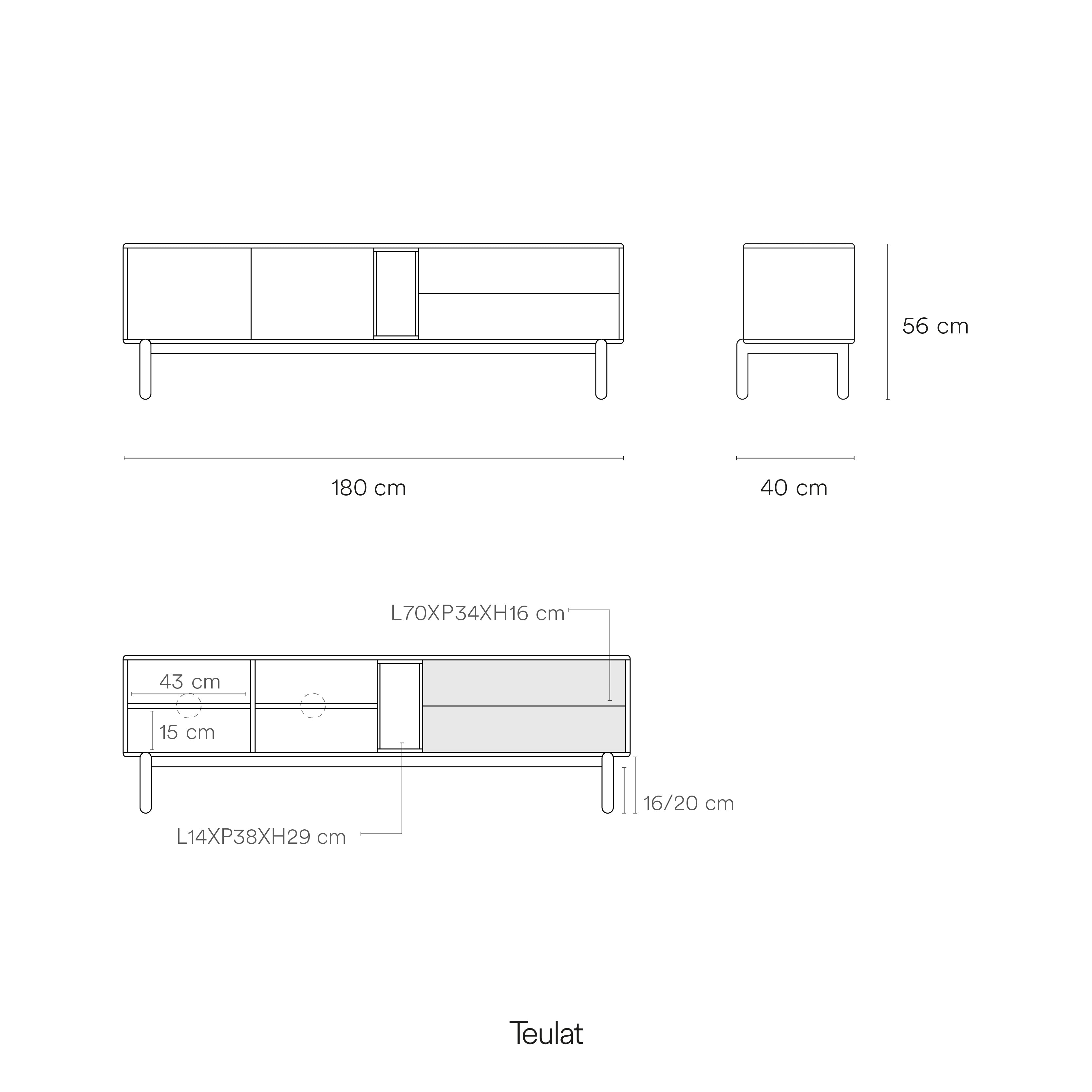 Tv Cabinet Corvo 2D2Dr1H 180Cm Cream