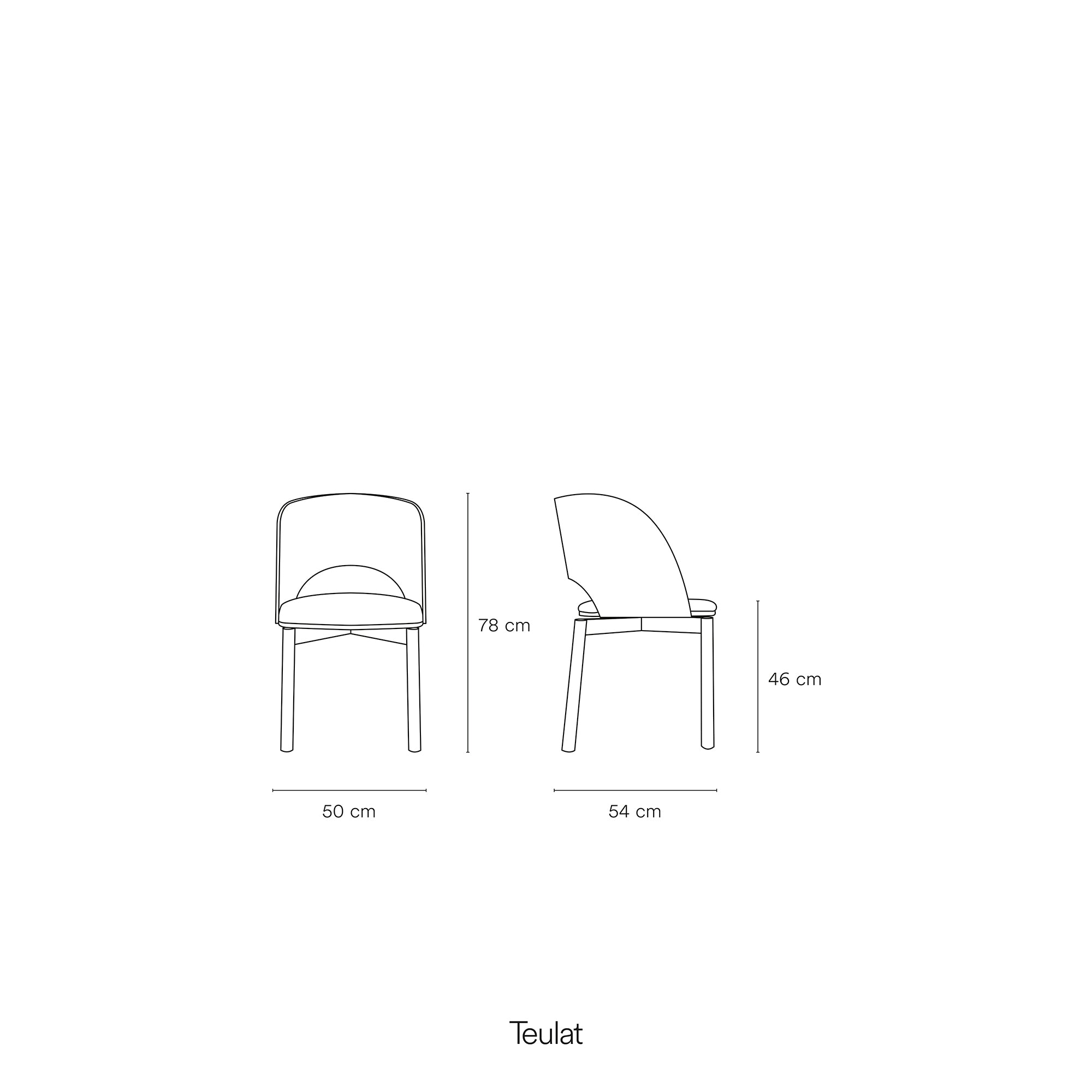 DAM Dining Chair in Black by Teulat – Set of 2