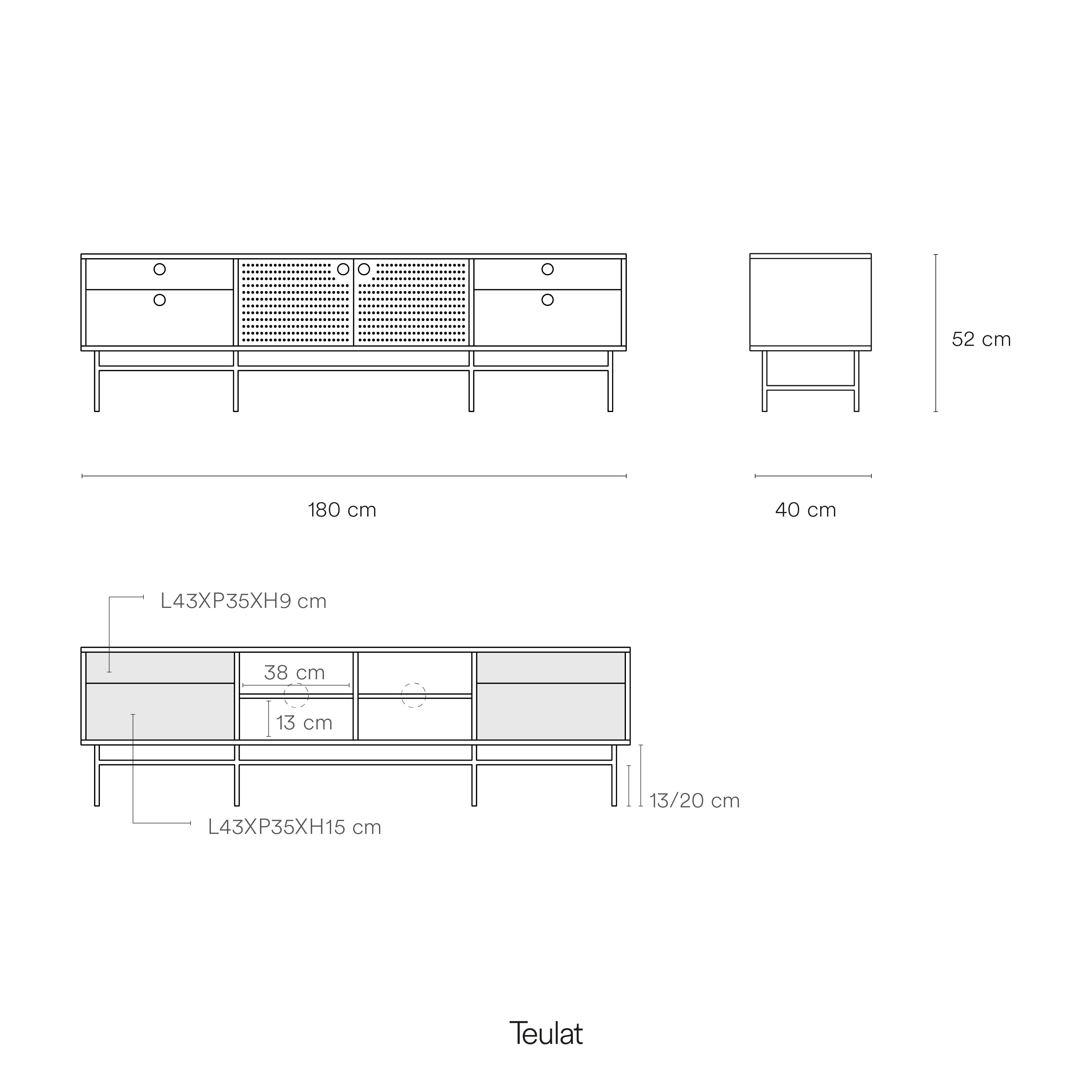Tv Cabinet Punto 2D4Dr White